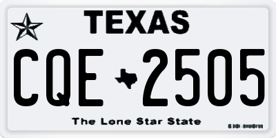 TX license plate CQE2505