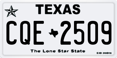 TX license plate CQE2509