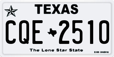 TX license plate CQE2510