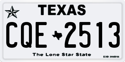 TX license plate CQE2513