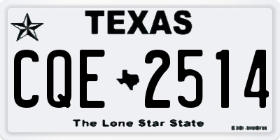 TX license plate CQE2514