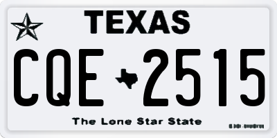 TX license plate CQE2515