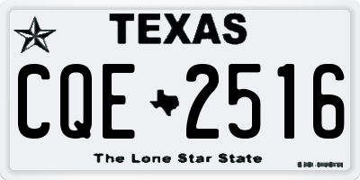 TX license plate CQE2516