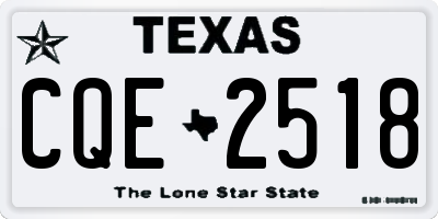 TX license plate CQE2518