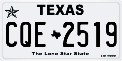 TX license plate CQE2519