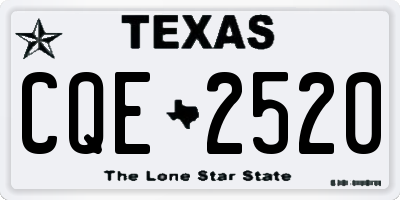 TX license plate CQE2520