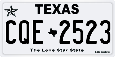 TX license plate CQE2523