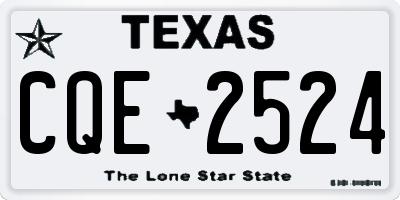 TX license plate CQE2524