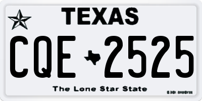 TX license plate CQE2525