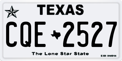 TX license plate CQE2527