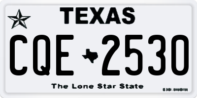 TX license plate CQE2530