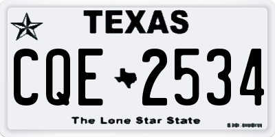 TX license plate CQE2534