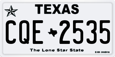 TX license plate CQE2535