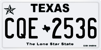 TX license plate CQE2536