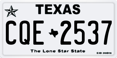 TX license plate CQE2537