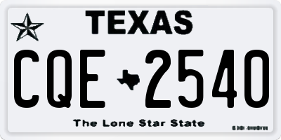 TX license plate CQE2540