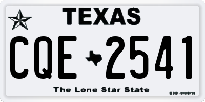 TX license plate CQE2541