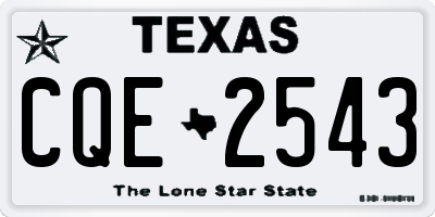 TX license plate CQE2543