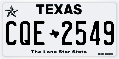 TX license plate CQE2549