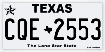 TX license plate CQE2553