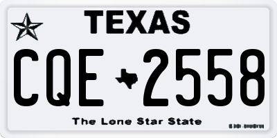 TX license plate CQE2558