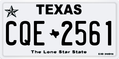 TX license plate CQE2561