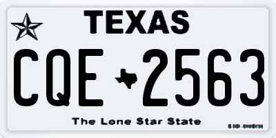 TX license plate CQE2563