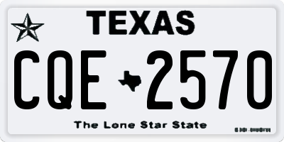 TX license plate CQE2570