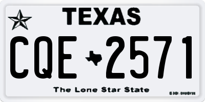 TX license plate CQE2571