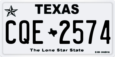 TX license plate CQE2574