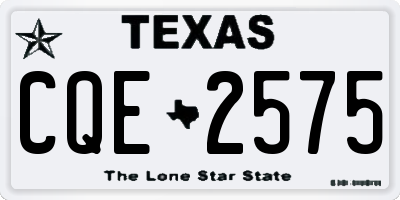 TX license plate CQE2575