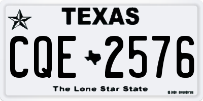 TX license plate CQE2576