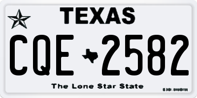 TX license plate CQE2582