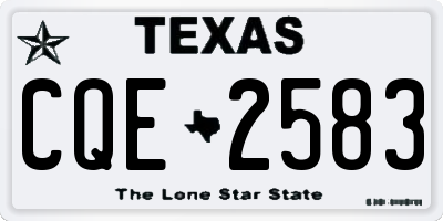 TX license plate CQE2583