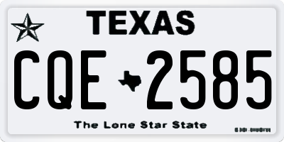 TX license plate CQE2585