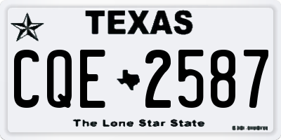 TX license plate CQE2587