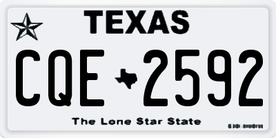 TX license plate CQE2592