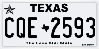 TX license plate CQE2593