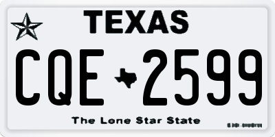 TX license plate CQE2599