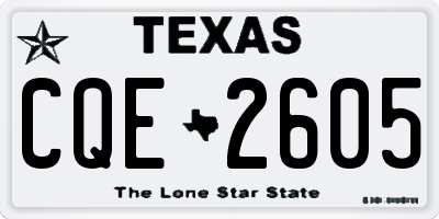 TX license plate CQE2605