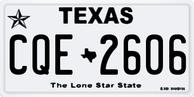 TX license plate CQE2606