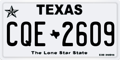 TX license plate CQE2609