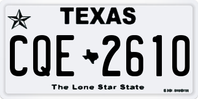 TX license plate CQE2610