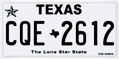 TX license plate CQE2612