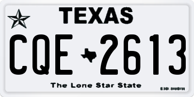 TX license plate CQE2613