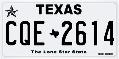 TX license plate CQE2614
