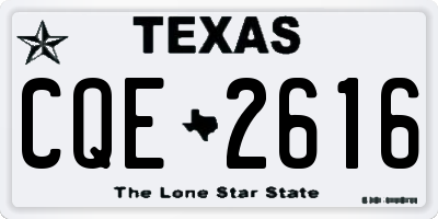 TX license plate CQE2616
