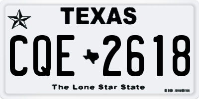 TX license plate CQE2618