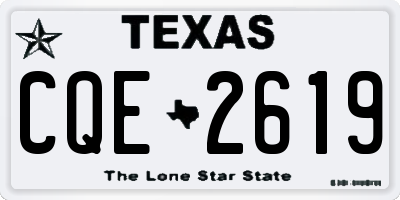 TX license plate CQE2619
