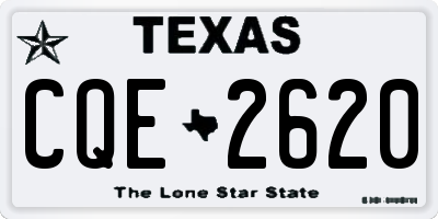 TX license plate CQE2620